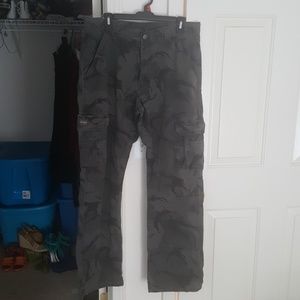 2 for $16 gray army fatigue cargo pants Wrangler